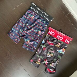 Urban Active & Holiday Santa Christmas Novelty Boxer Briefs - Navy & Black